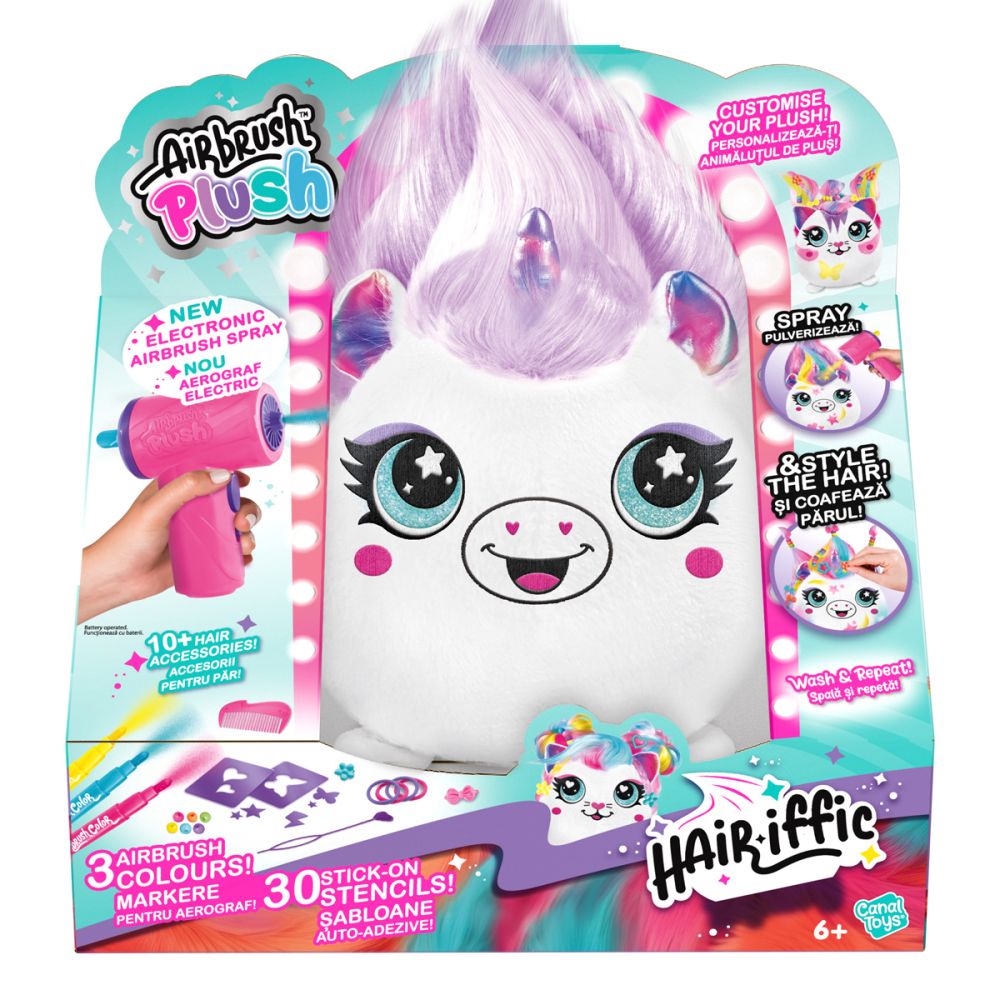Плюшена играчка за оцветяване, Airbrush Plush, Hair-iffic Squishy