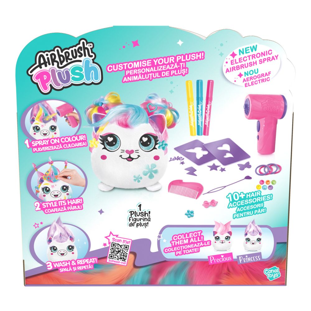 Плюшена играчка за оцветяване, Airbrush Plush, Hair-iffic Squishy