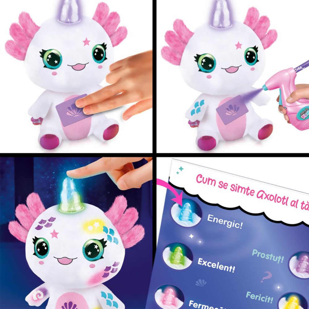 Плюшена играчка за оцветяване, Airbrush Plush, Light Up, Аксолотъл