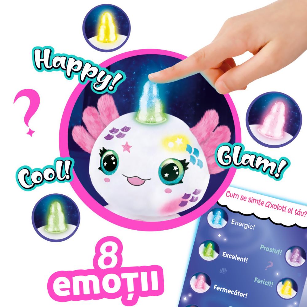Плюшена играчка за оцветяване, Airbrush Plush, Light Up, Аксолотъл