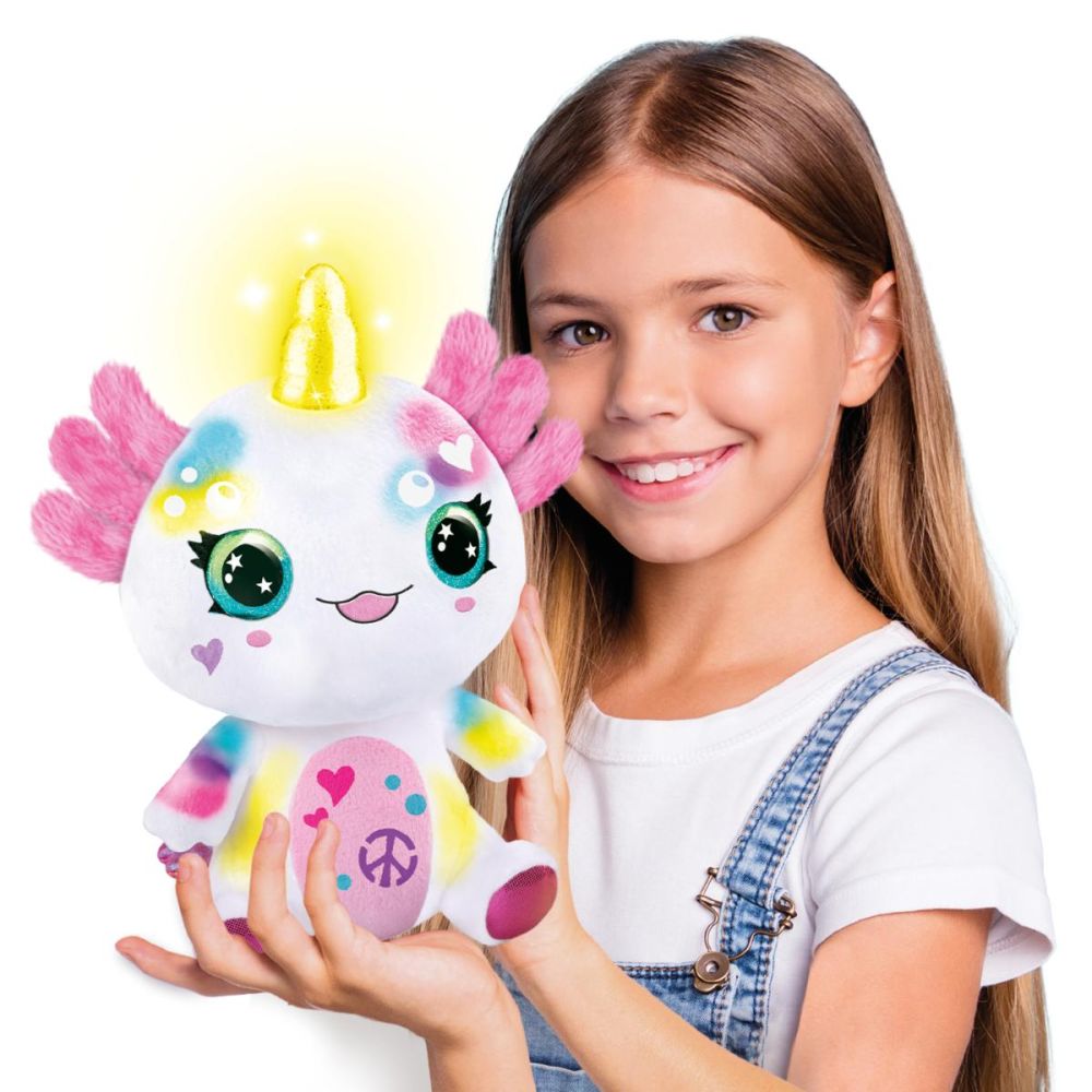 Плюшена играчка за оцветяване, Airbrush Plush, Light Up, Аксолотъл