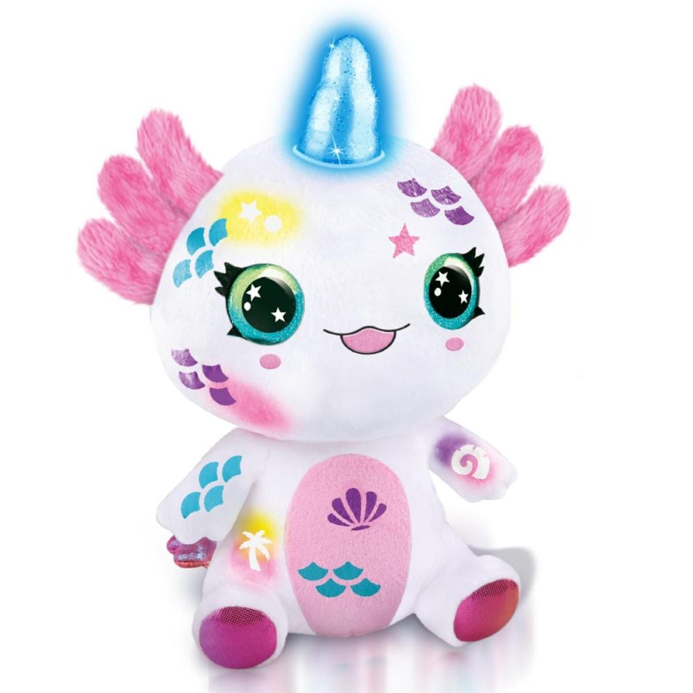 Плюшена играчка за оцветяване, Airbrush Plush, Light Up, Аксолотъл