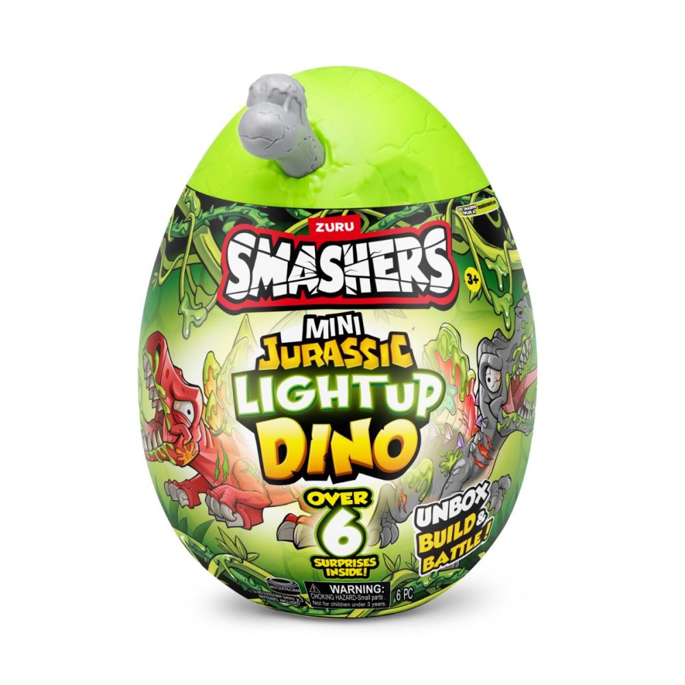 Фигурка изненада в яйце, Smashers, Dino Jurassic Light-Up, Сива