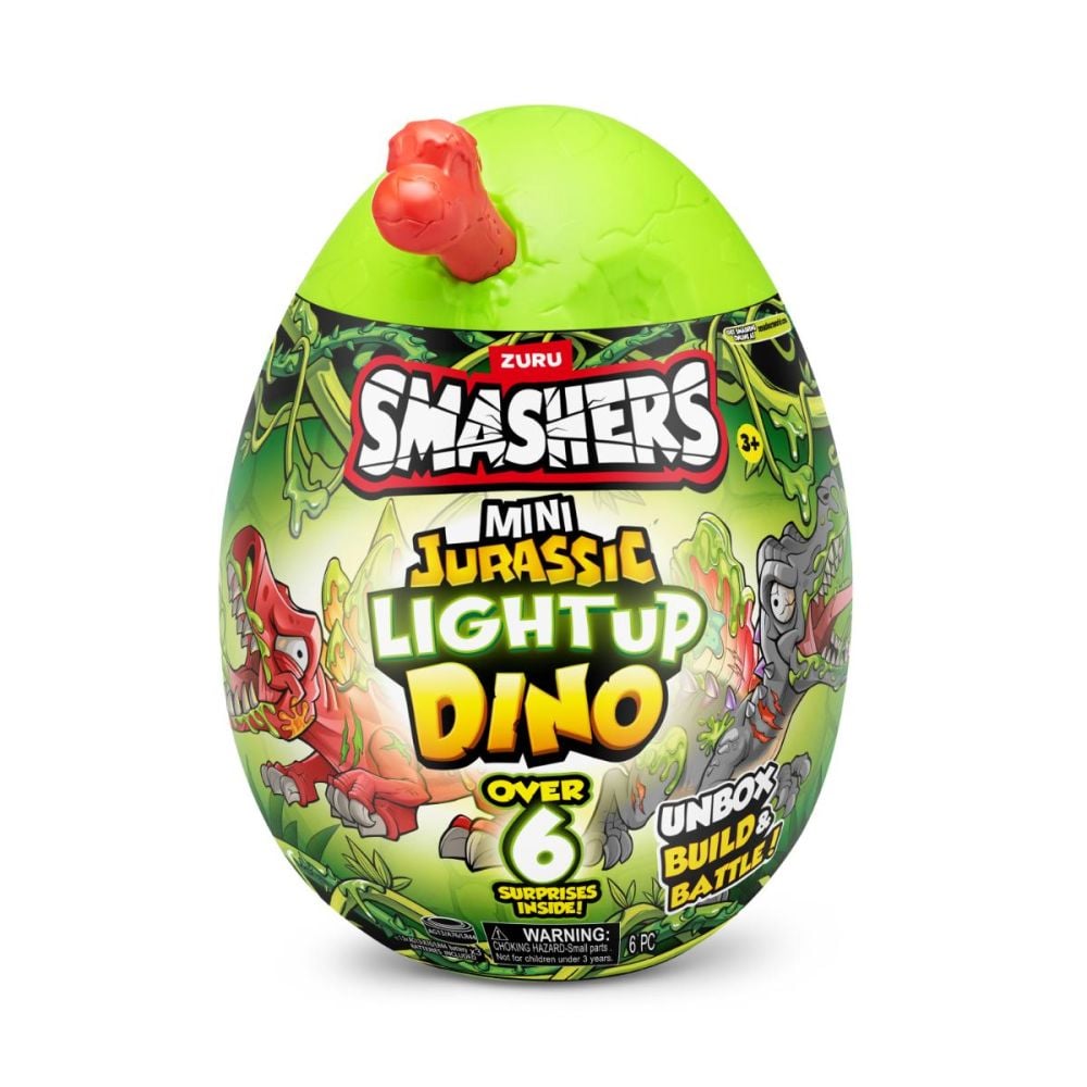 Фигурка изненада в яйце, Smashers, Dino Jurassic Light-Up, Червена