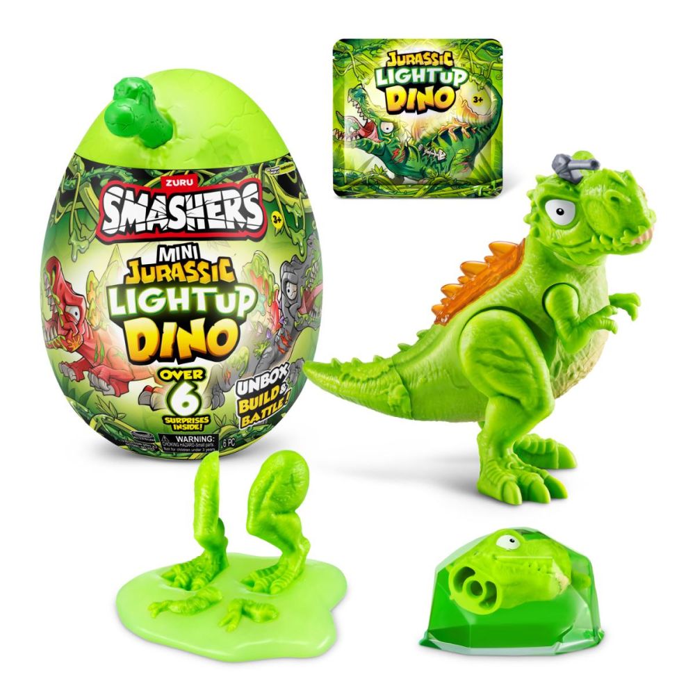 Фигурка изненада в яйце, Smashers, Dino Jurassic Light-Up, Зелена