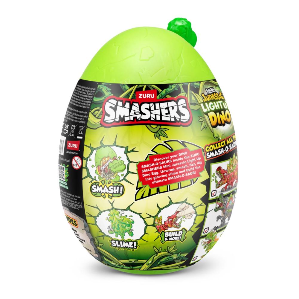 Фигурка изненада в яйце, Smashers, Dino Jurassic Light-Up, Зелена