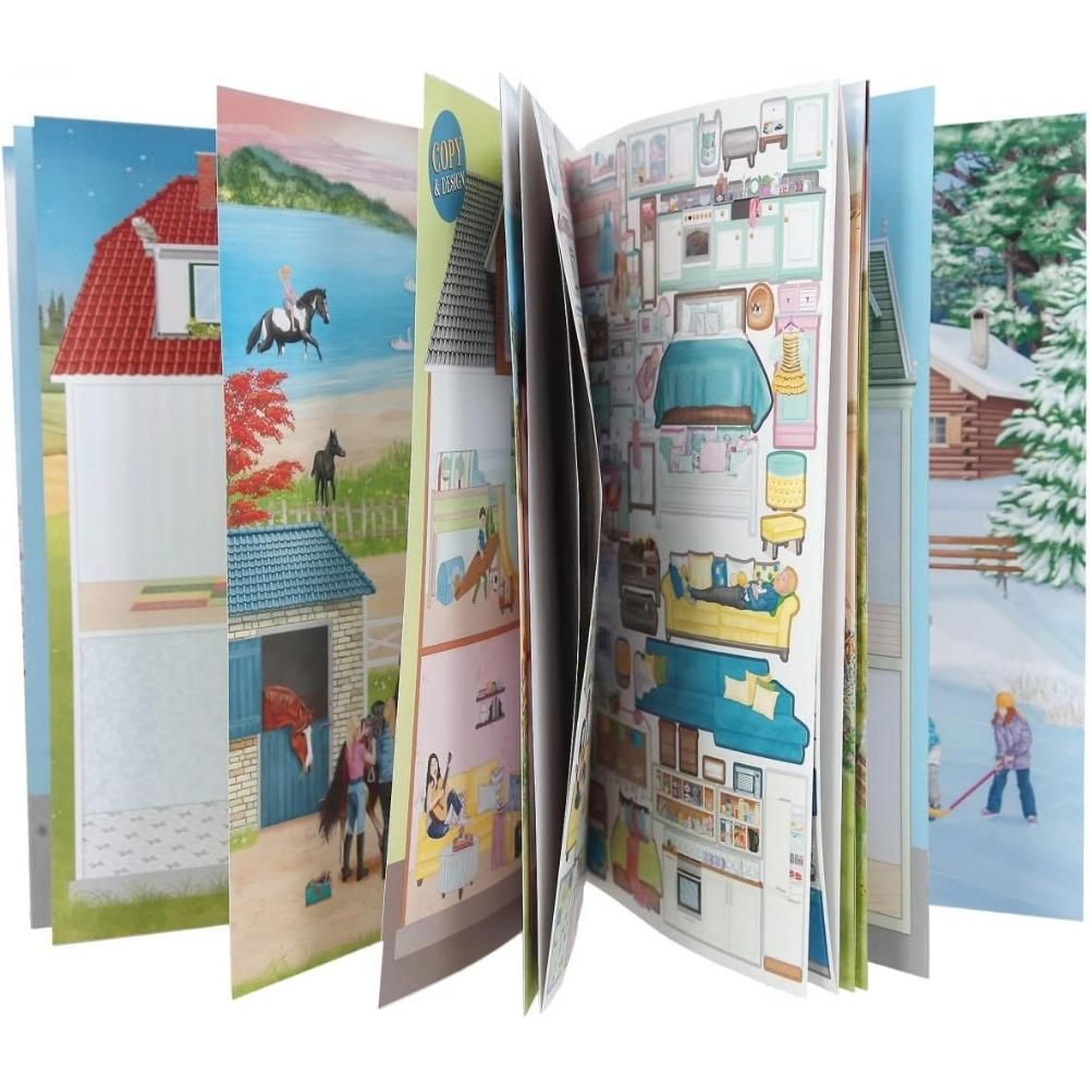 Книжка за оцветяване със стикери, Depesche, Trends Sweet Home