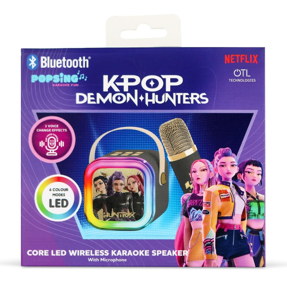 Безжична тонколонка с 1 микрофон, OTL, K-Pop Demon Hunters PopSing, Черна