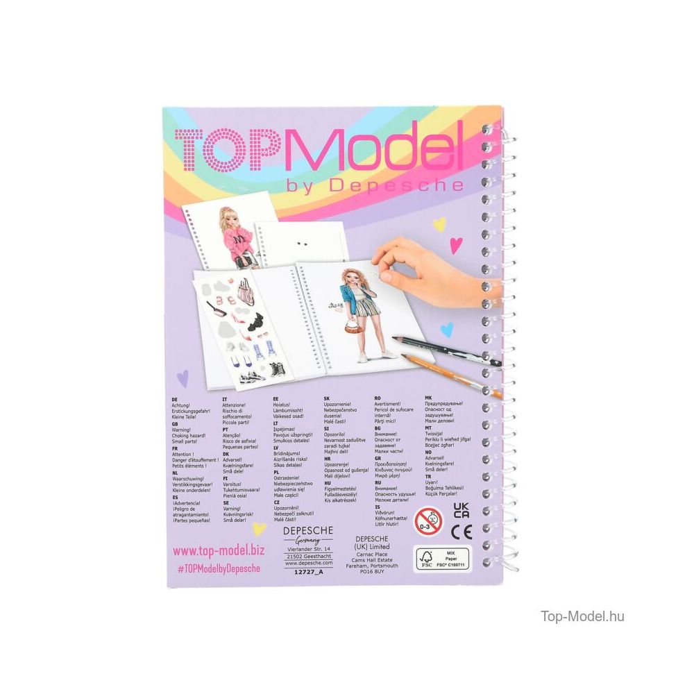 Книжка за оцветяване и скици, Depesche, TopModel, Pocket