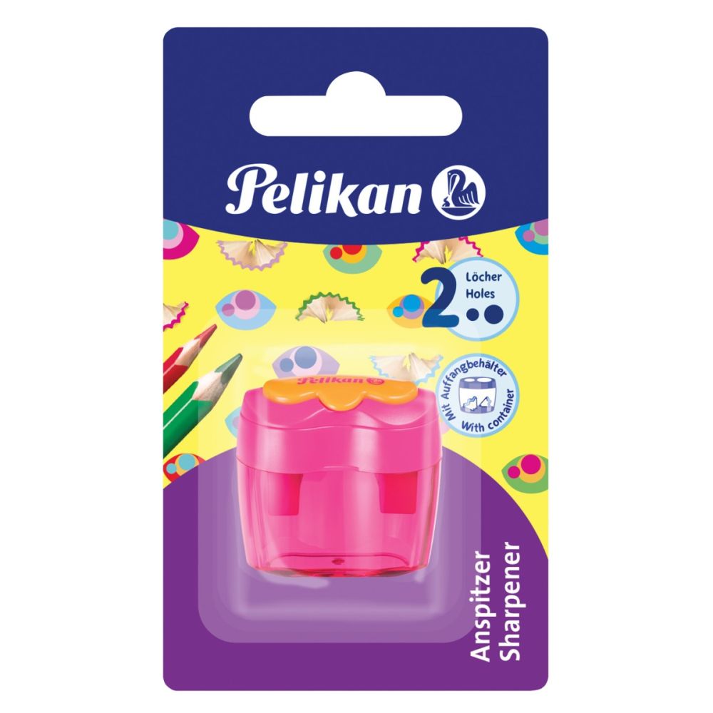 Пластмасова острилка, двойна с контейнер, Pelikan