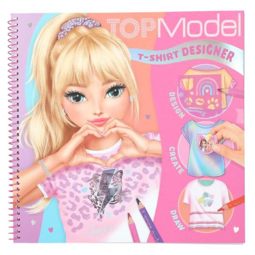 Книжка за оцветяване с шаблони и стикери, Depesche, TopModel T-Shirt Designer