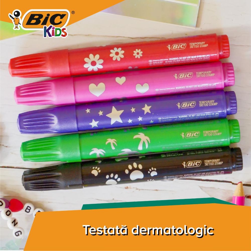 Комплект 5 броя печати за временни татуировки, Bic Kids
