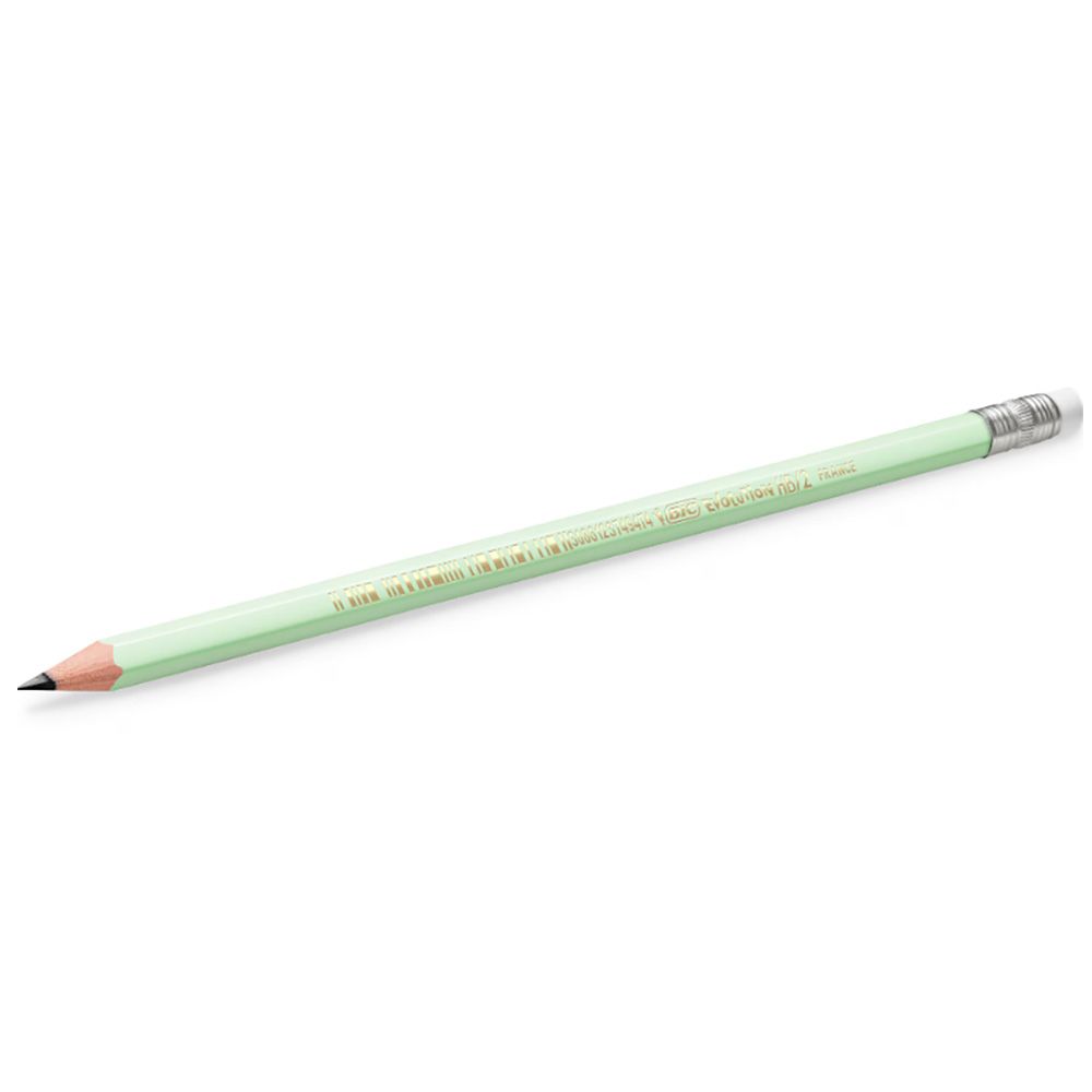 Комплект от 5 графитни молива с гумичка и пълнител Hb, Bic, Evolution Pastel