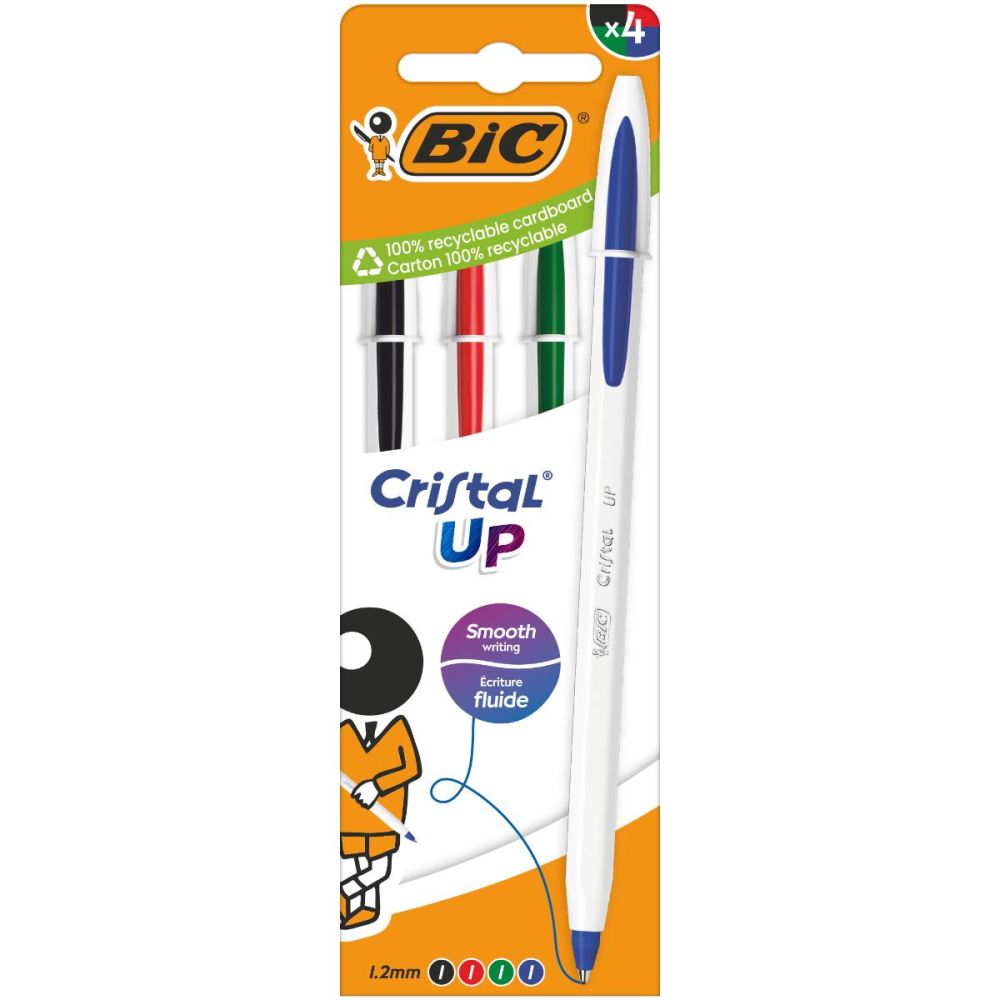 Комплект 4 химикалки, Bic, Cristal Up, 1.6 мм