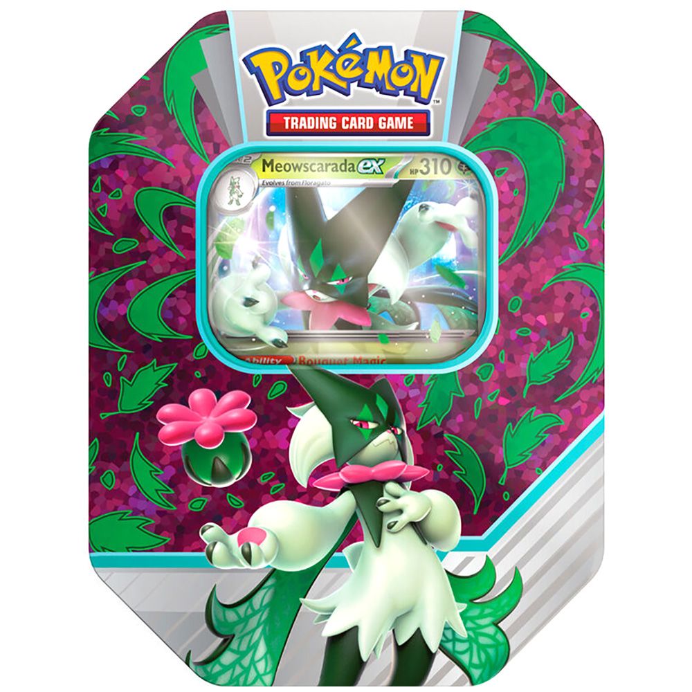 Комплект карти за игра, Pokemon TCG, Paldea Partner Tin, Meowscarada ex
