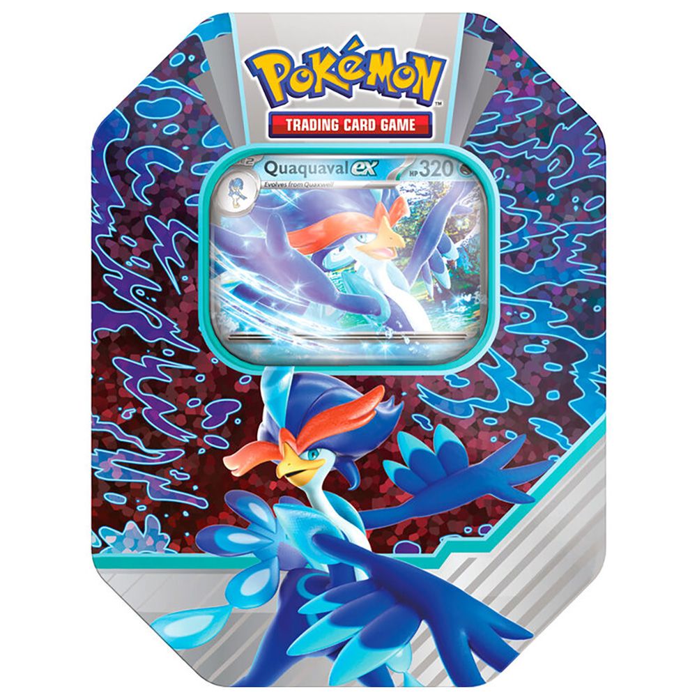 Комплект карти за игра, Pokemon TCG, Paldea Partner Tin, Quaquaval ex