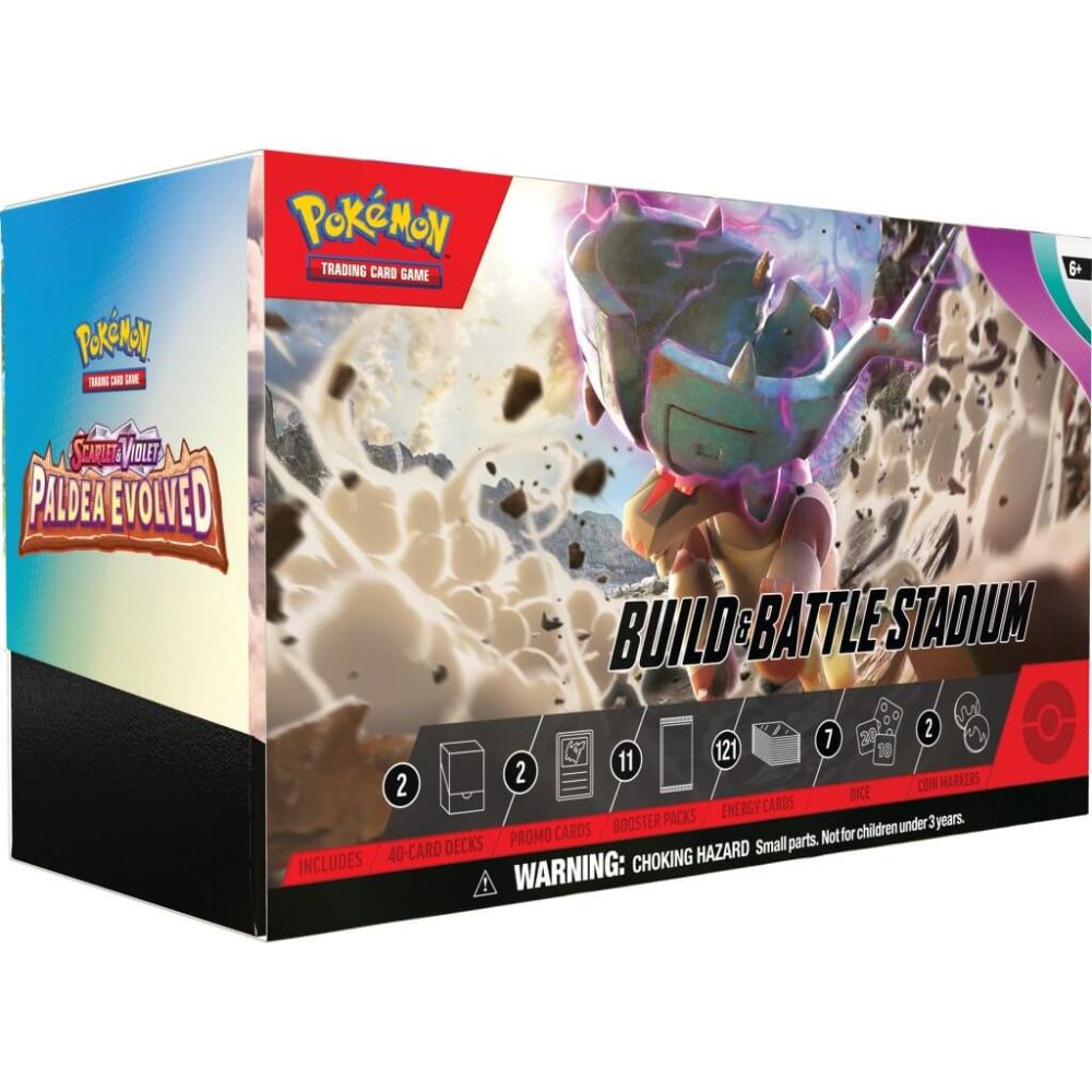 Комплект карти за игра в кутия, Pokemon TCG, Paldea Evolved, Build & Battle Stadium, SV02
