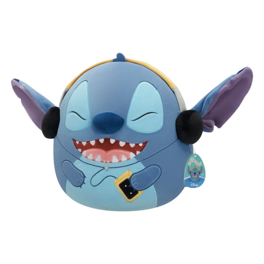 Плюшена играчка, Squishmallows, Disney Stitch със слушалки, 17 см