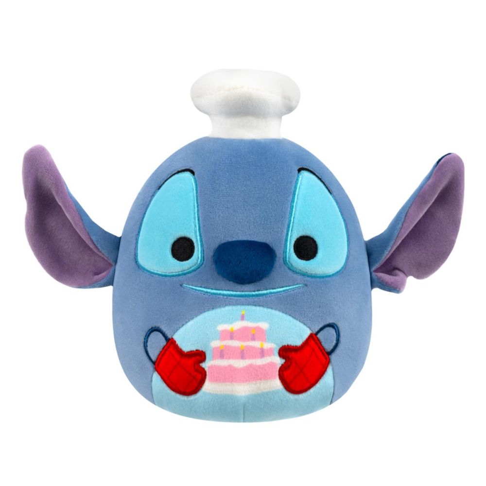 Плюшена играчка, Squishmallows, Disney Stitch готвач с торта, 17 см