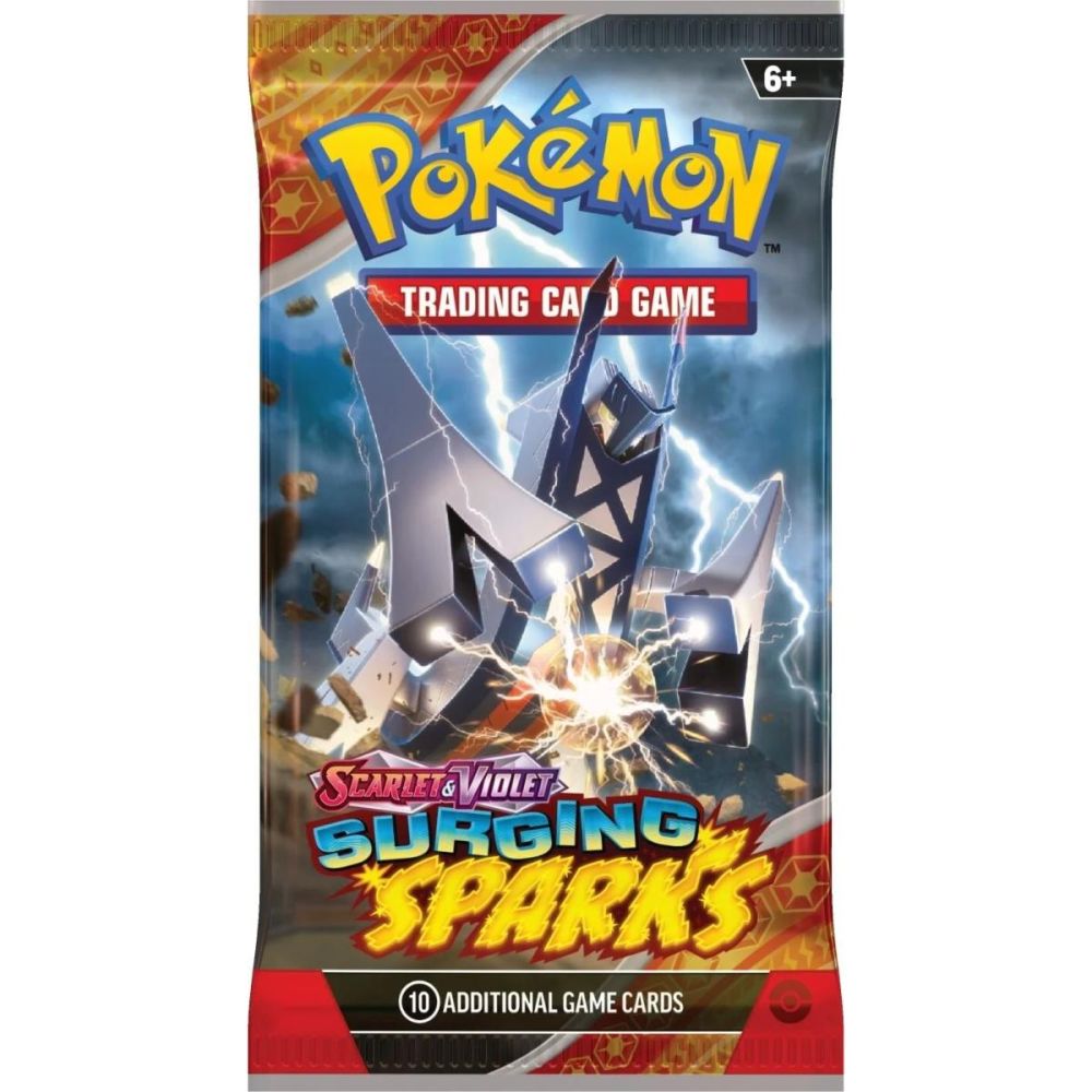 Комплект от 10 карти Pokemon TCG, Scarlet and Violet, Surging Sparks, Boosters