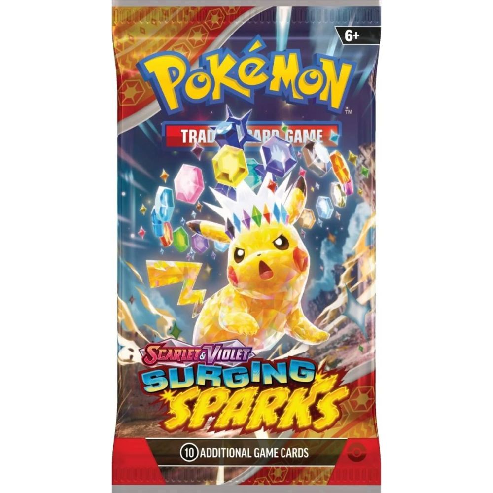 Комплект от 10 карти Pokemon TCG, Scarlet and Violet, Surging Sparks, Boosters