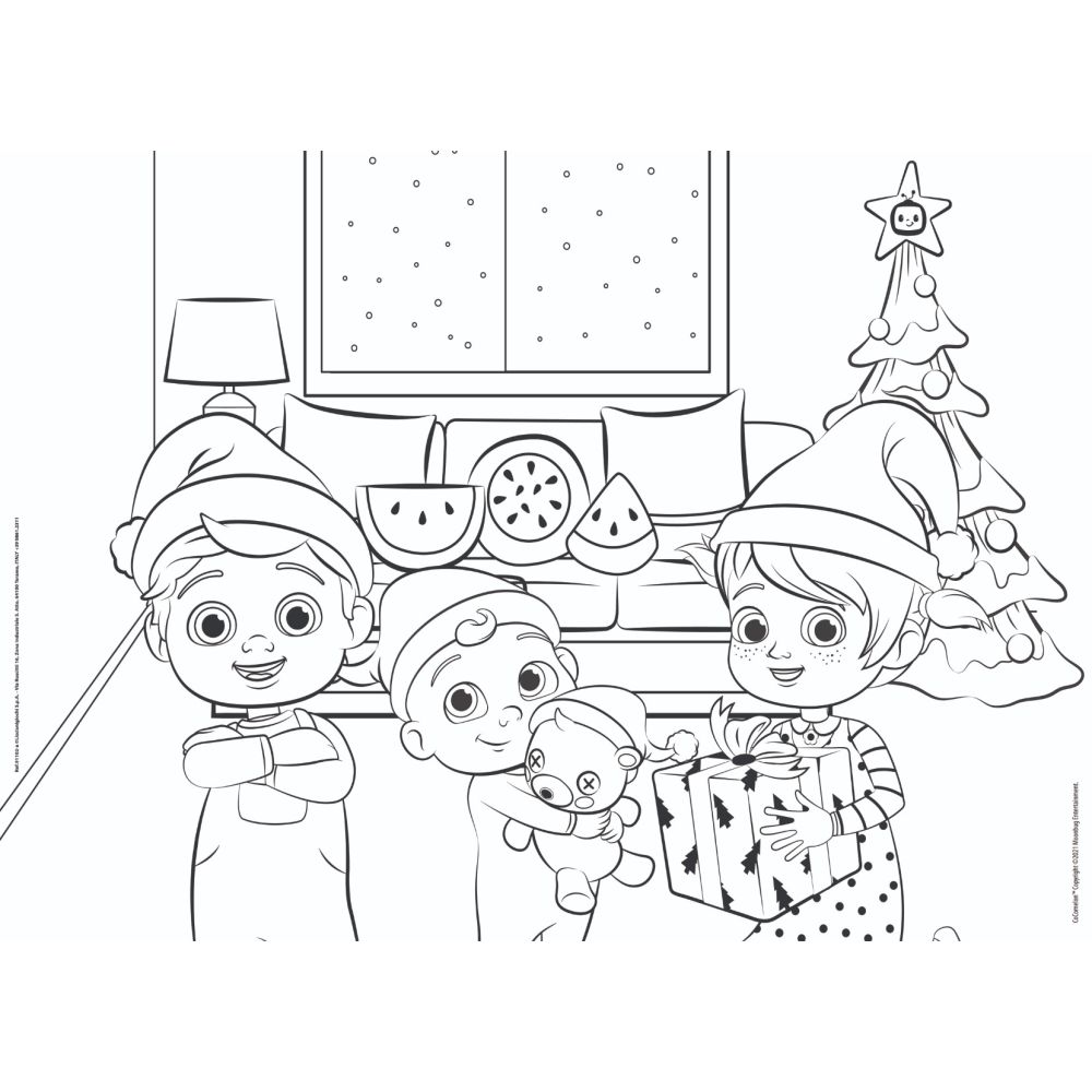 Пъзел за под 2 в 1 Cocomelon Lisciani, Започнете деня с песен, Maxi, 2 х 24 части