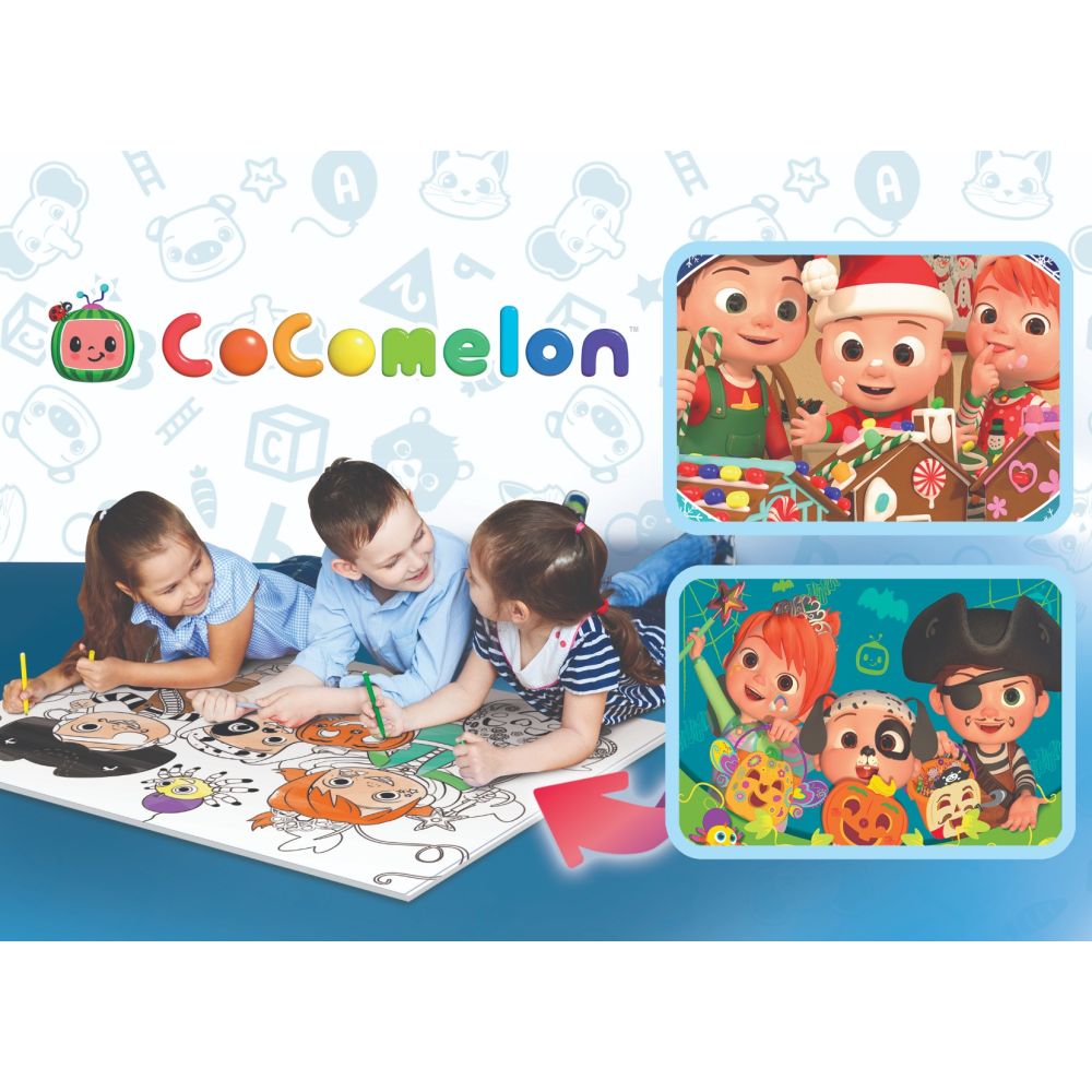 Пъзел за под 2 в 1 Cocomelon Lisciani, Започнете деня с песен, Maxi, 2 х 24 части