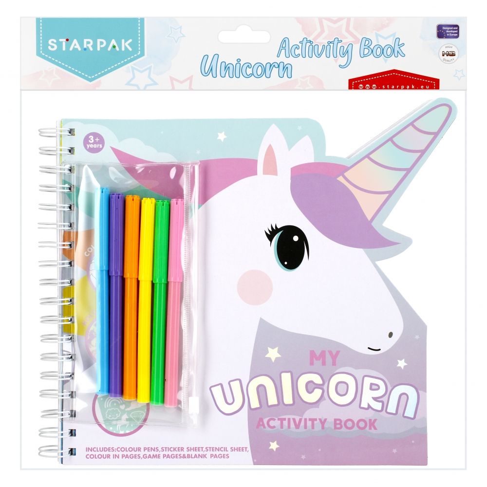 Книжка за оцветяване с аксесоари, Starpak, Unicorn