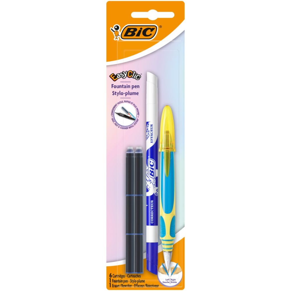 Писалка Easy Click, Bic, 6 пълнителя и коректор