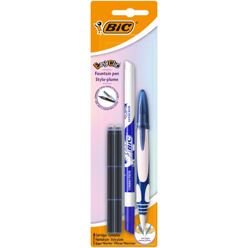 Писалка Easy Click, Bic, 6 пълнителя и коректор
