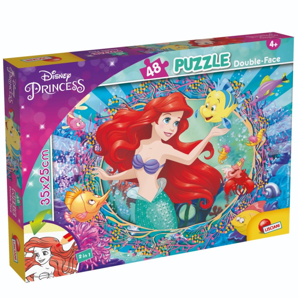 Пъзел 2 в 1 Lisciani Disney Princess, Ariel, M-Plus, 48 части