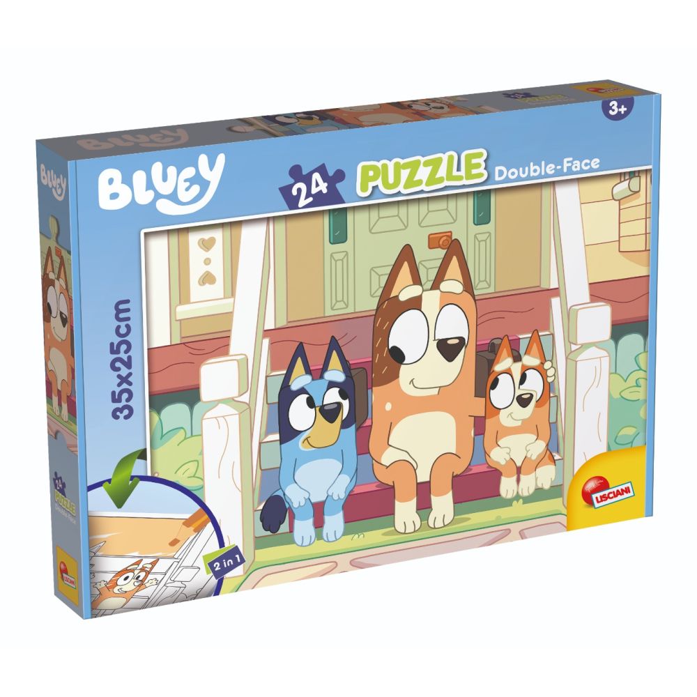 Пъзел 2 в 1 Lisciani Bluey, Mr Monkey Jocks, M-Plus, 24 части
