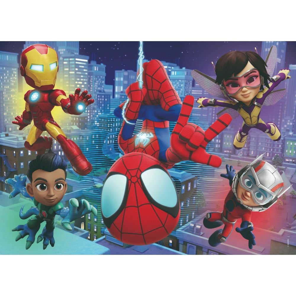 Пъзел 2 в 1 Lisciani Marvel Spidey и неговите невероятни приятели, M-Plus, 48 части