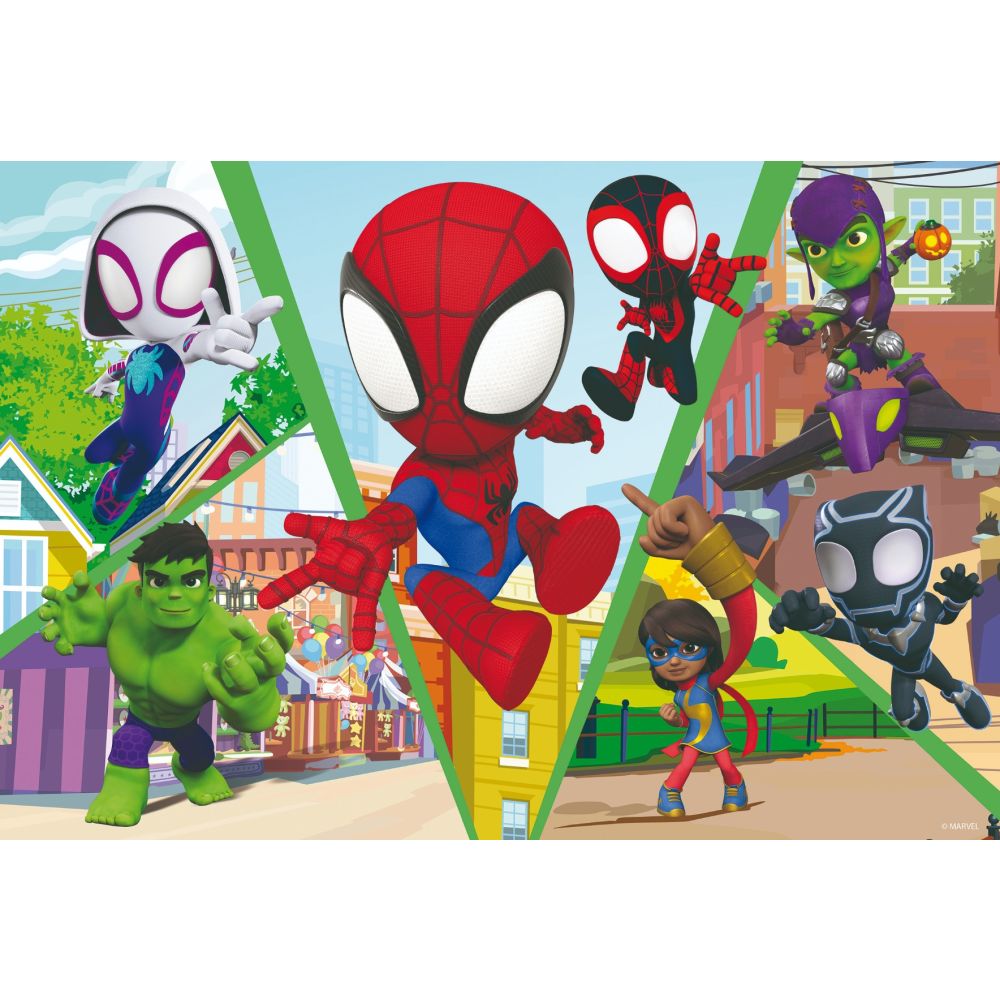 Пъзел 2 в 1 Lisciani Marvel Spidey и неговите невероятни приятели, Предизвикателството, Plus, 24 части