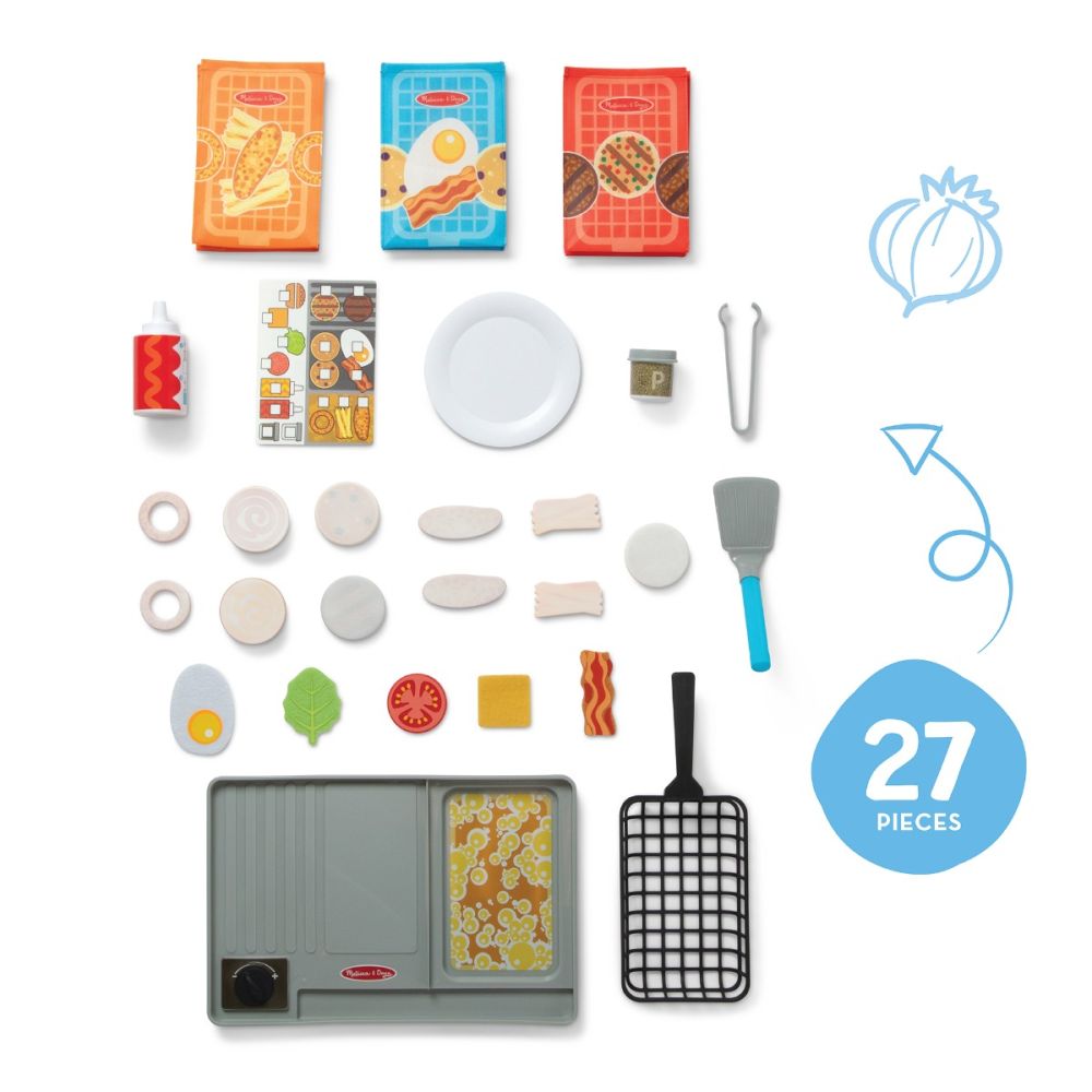 Комплект за игра, Melissa & Doug, Flip And Fry, 27 части, 6074893