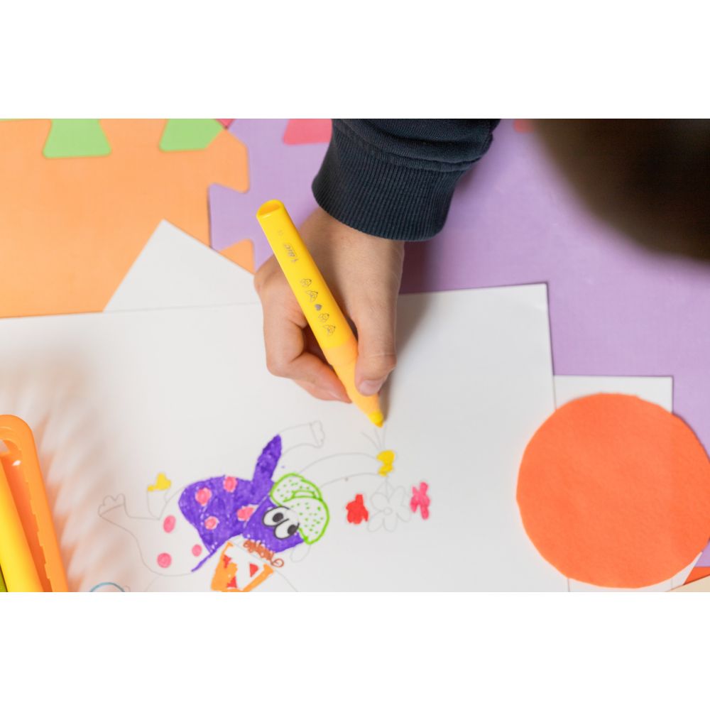 Комплект 12 маркера за оцветяване, Bic, Kids Confort Jumbo, 4.5 мм