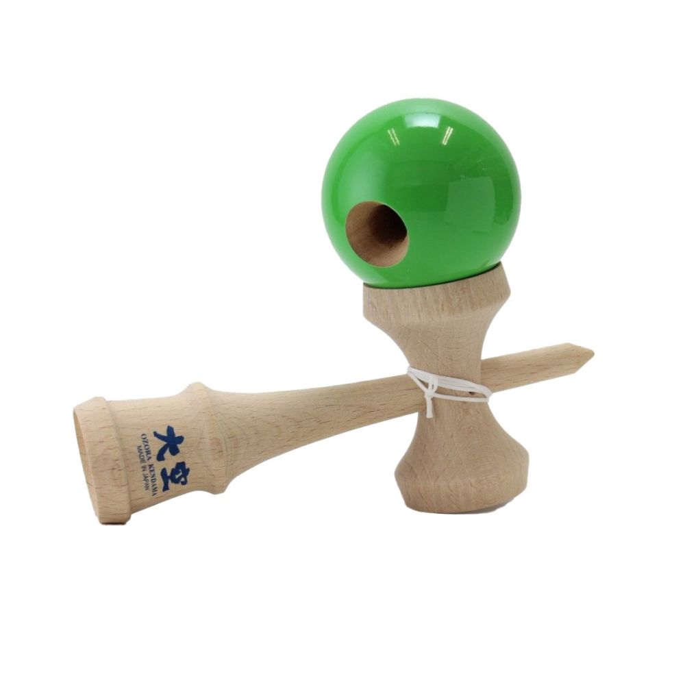 Дървена играчка за сръчност, Ozora, Kendama, Зелена, 18 см