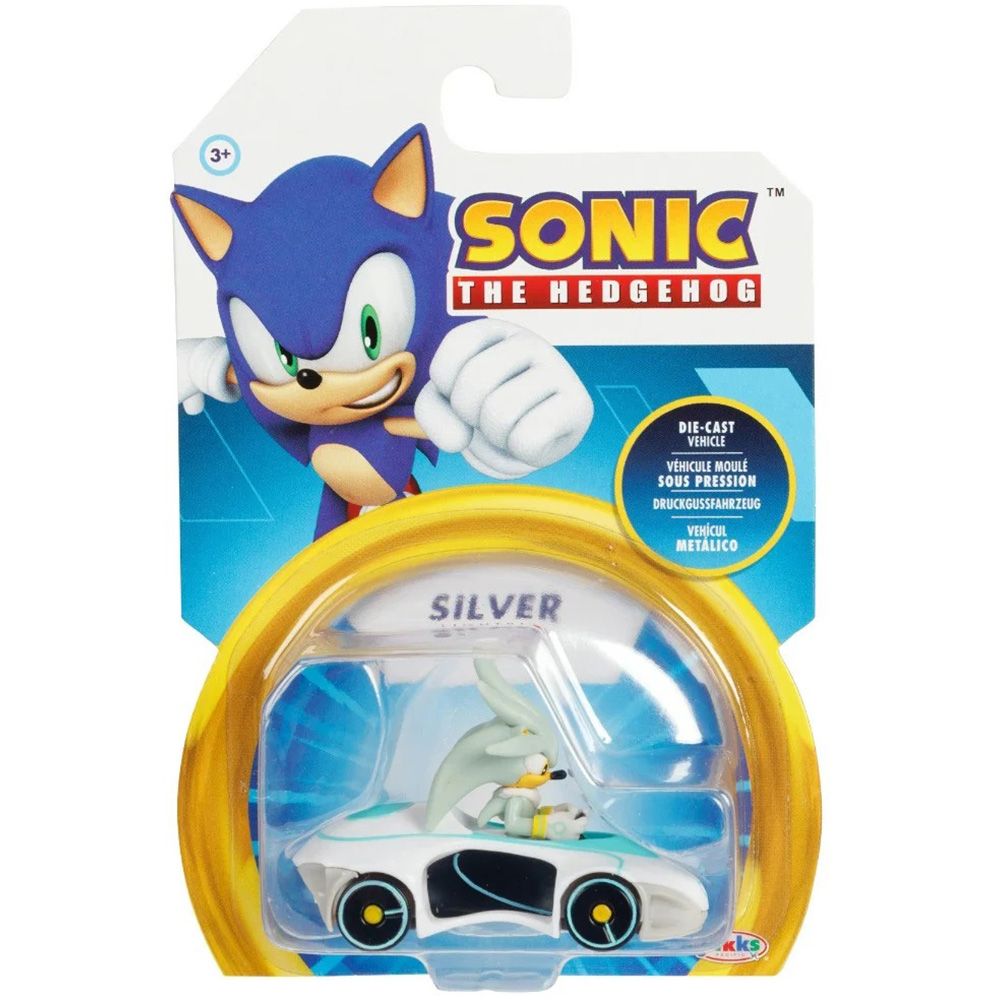 Фигурка с метална количка, Sonic the Hedgehog, Silver, 1:64