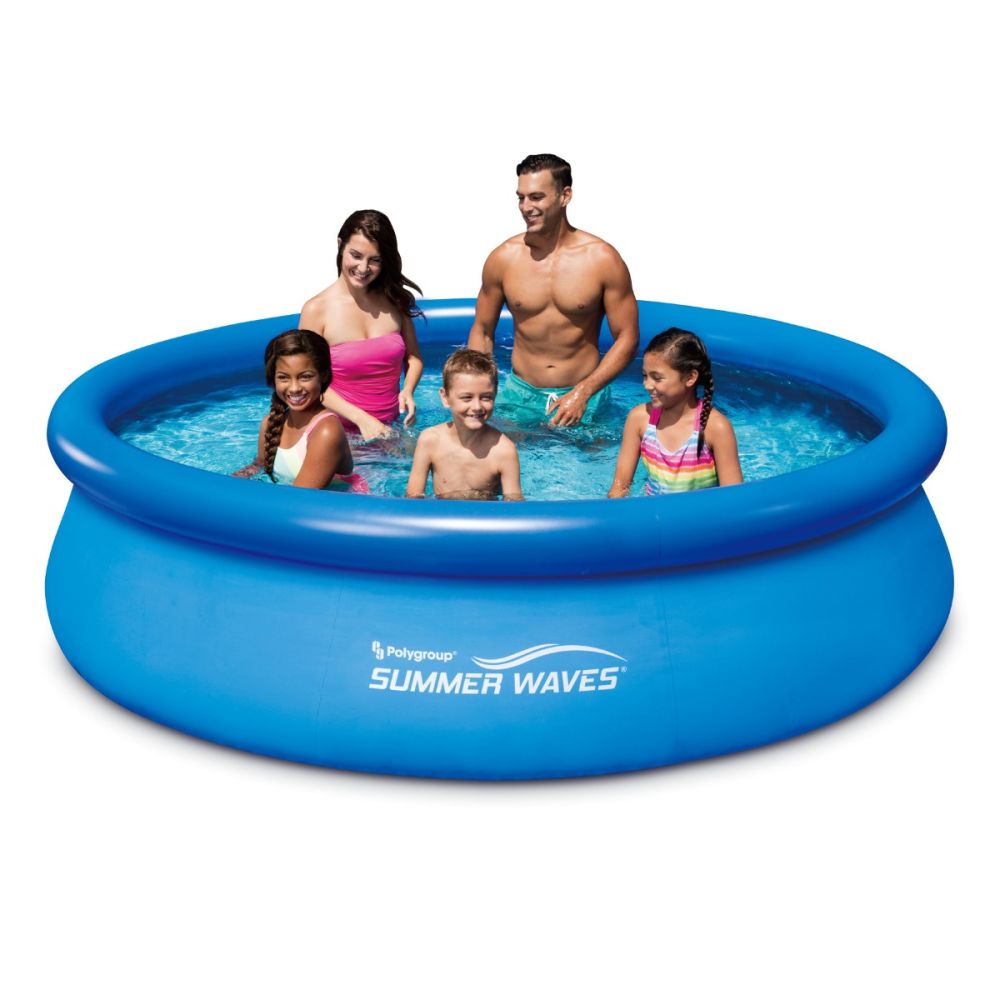 Басейн с надуваем ринг и филтърна помпа Summer Waves Quick, 305 х 76 см