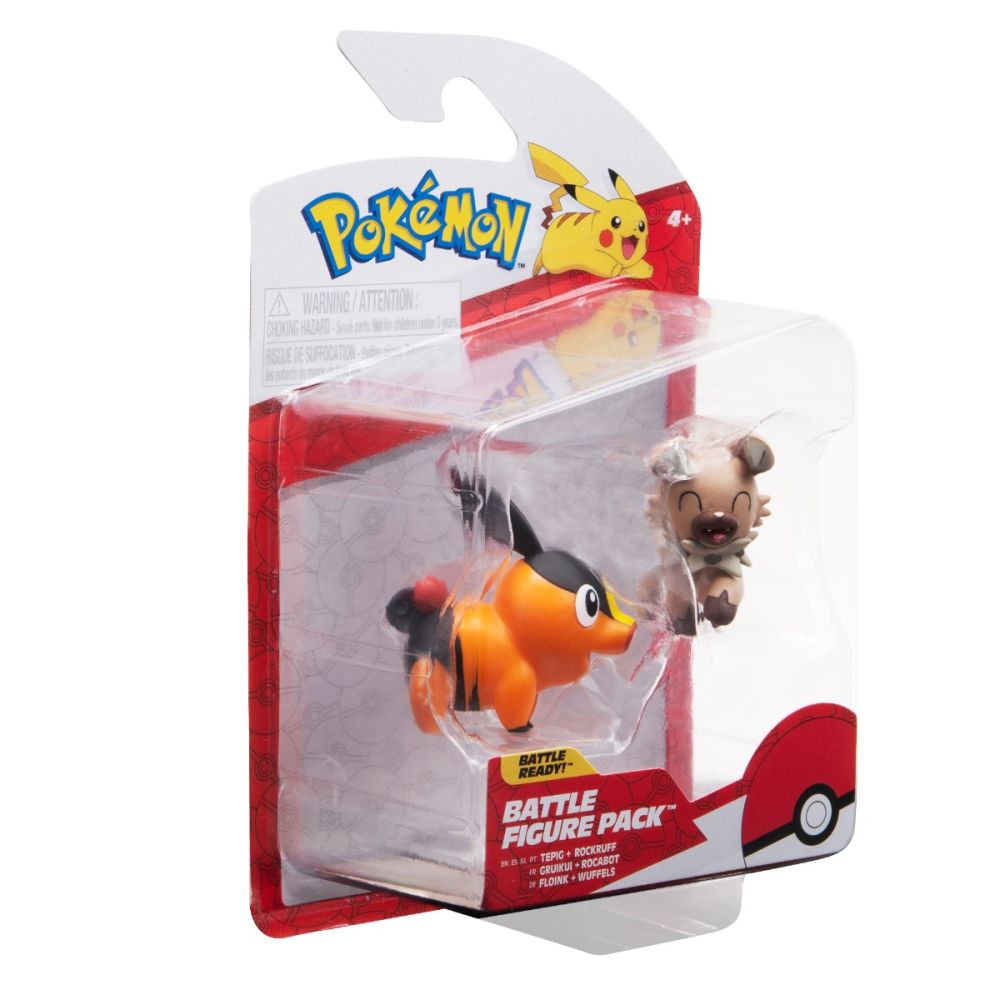 Комплект подвижни фигурки Pokemon S2, Tepig и Rockruff