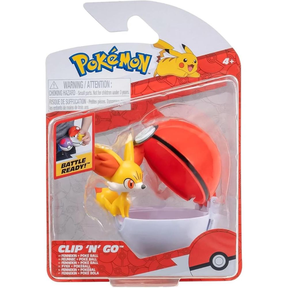 Фигурка в топка Clip N Go Pokemon S2, Fennekin и Poke Ball