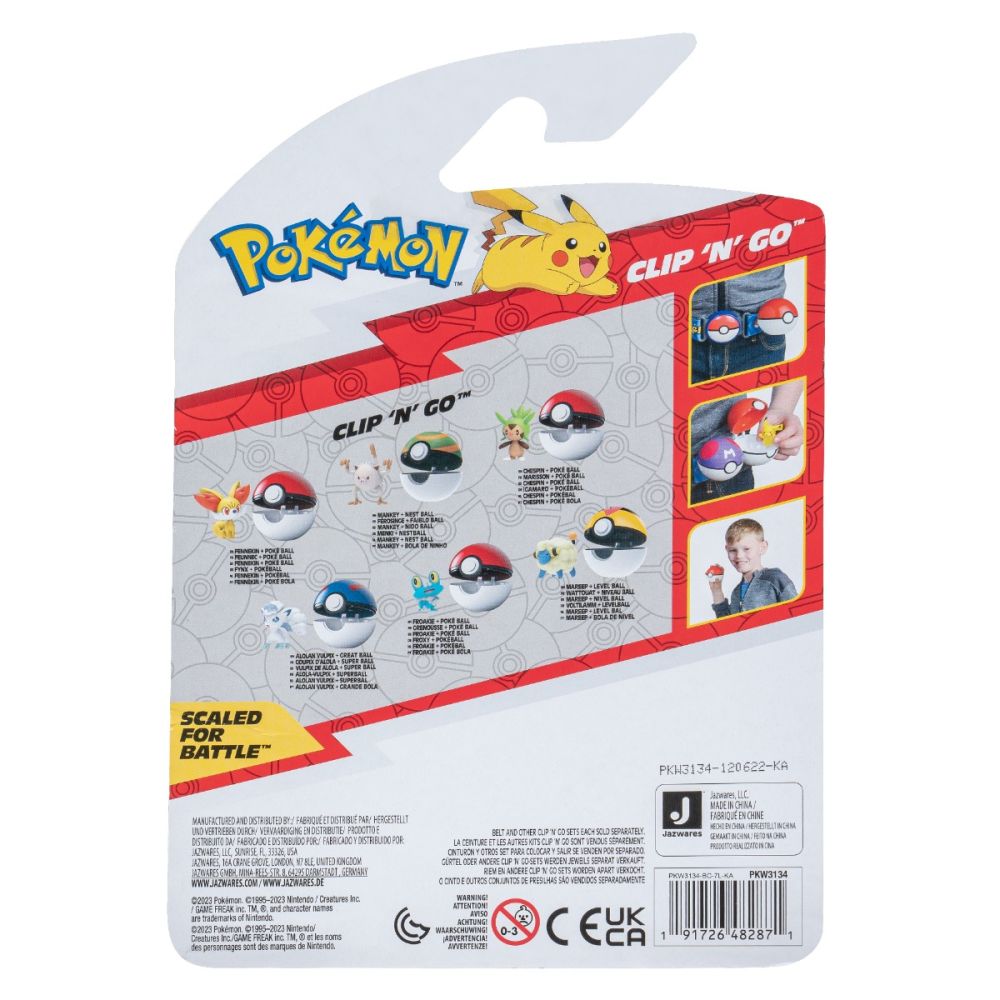 Фигурка в топка Clip N Go Pokemon S2 - Chespin и Poke Ball