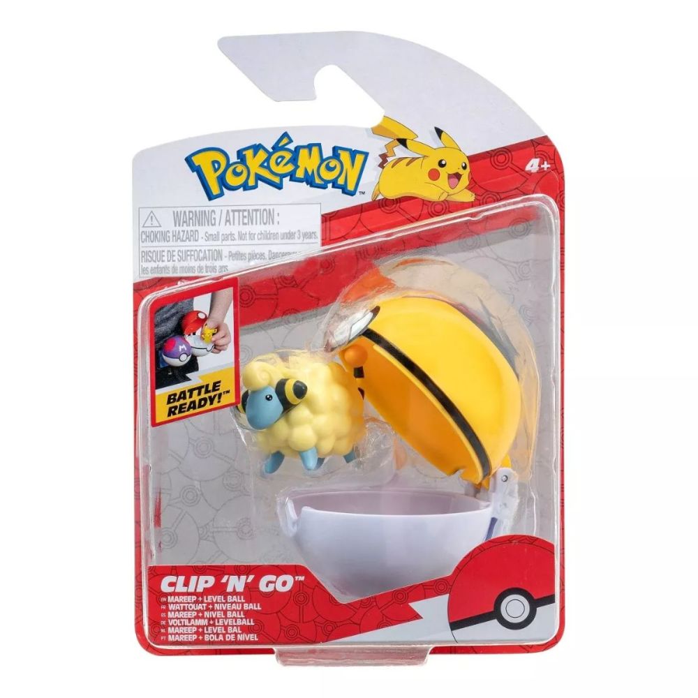 Фигурка в топка Clip N Go Pokemon S2, Mareep и Level Ball