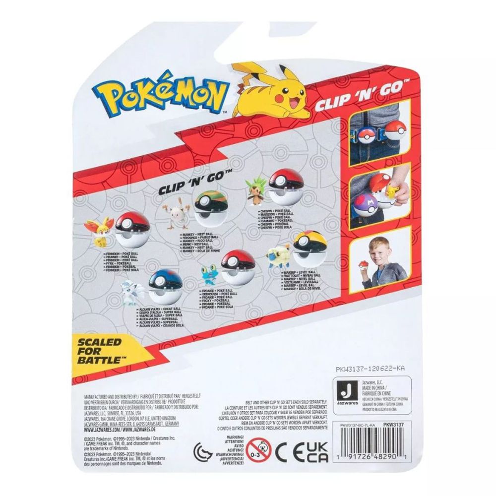 Фигурка в топка Clip N Go Pokemon S2, Mareep и Level Ball