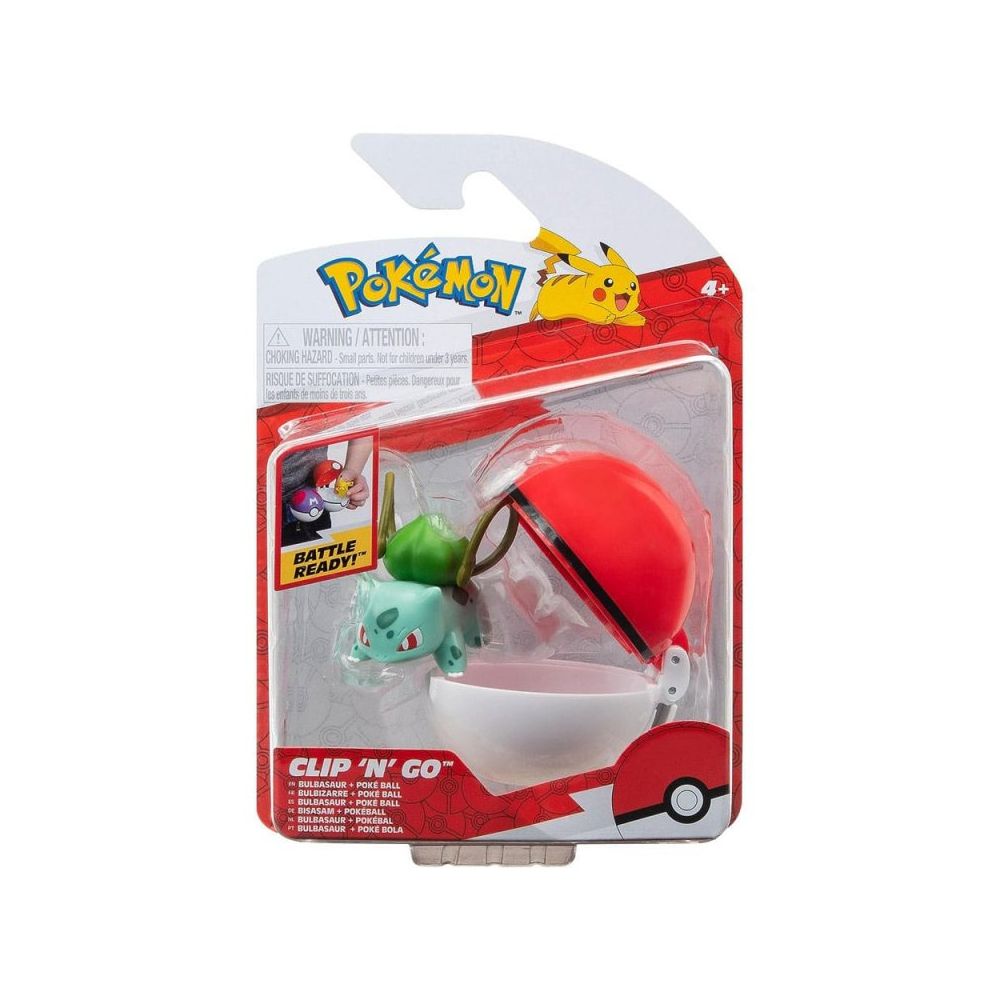 Фигурка в топка Clip N Go Pokemon S2, Bulbasaur и Poke Ball