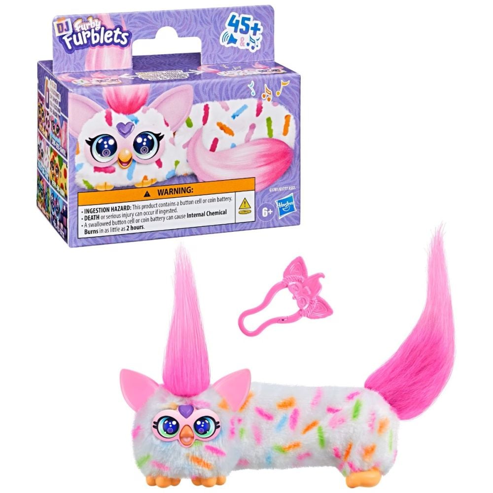 Мини интерактивна плюшена играчка, Furby Dj Furblets, Berry Cup-Cake, G1781