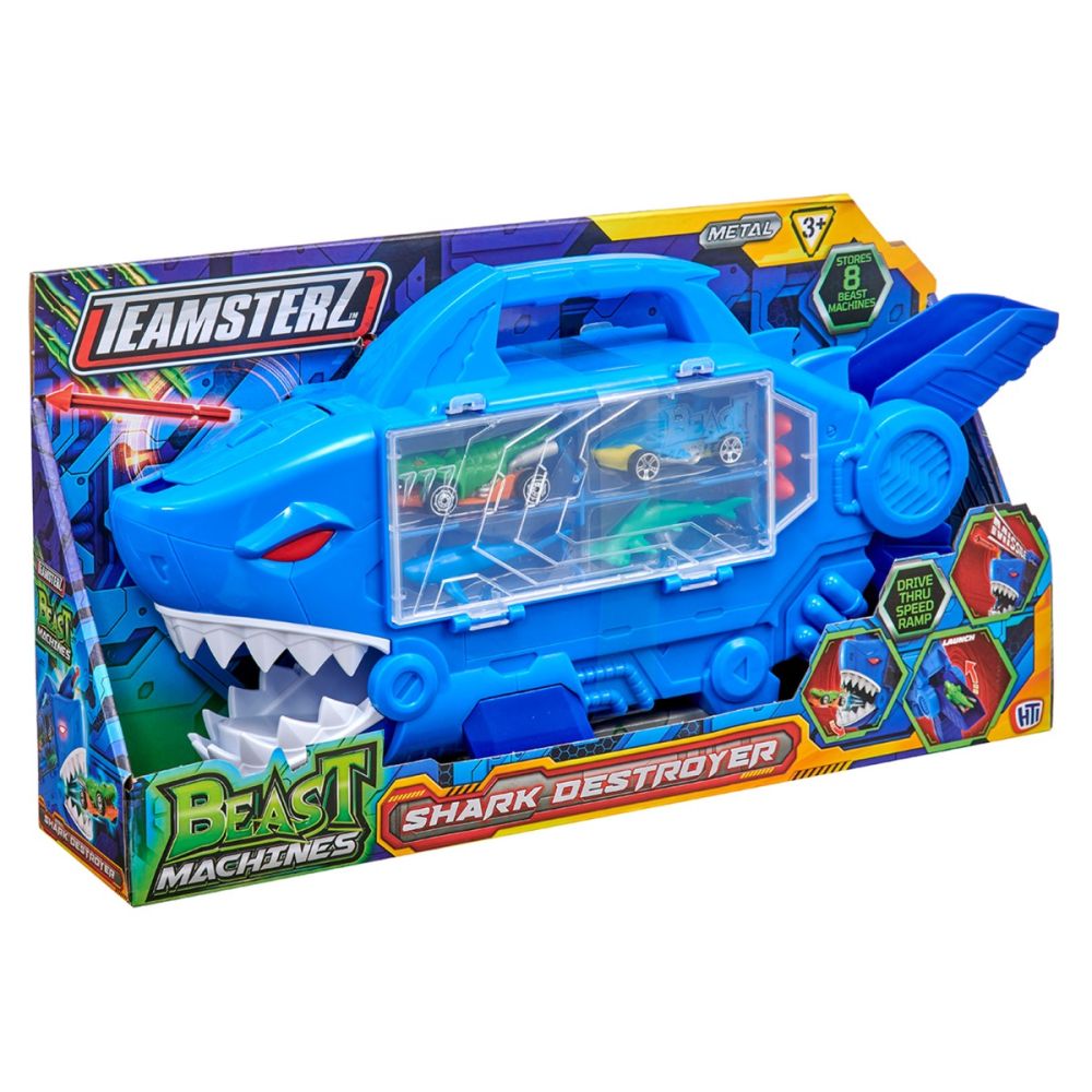 Транспортьор във формата на акула с превозни средства и фигурки, Teamsterz, Shark Destroyer