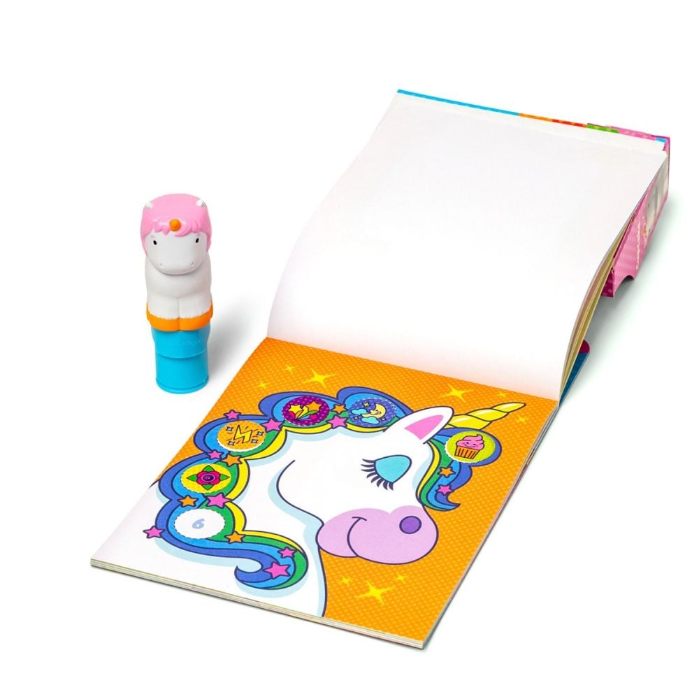 Комплект за занимания със стикери и печат, Melissa & Doug, Sticker WOW, Еднорог, 6074898