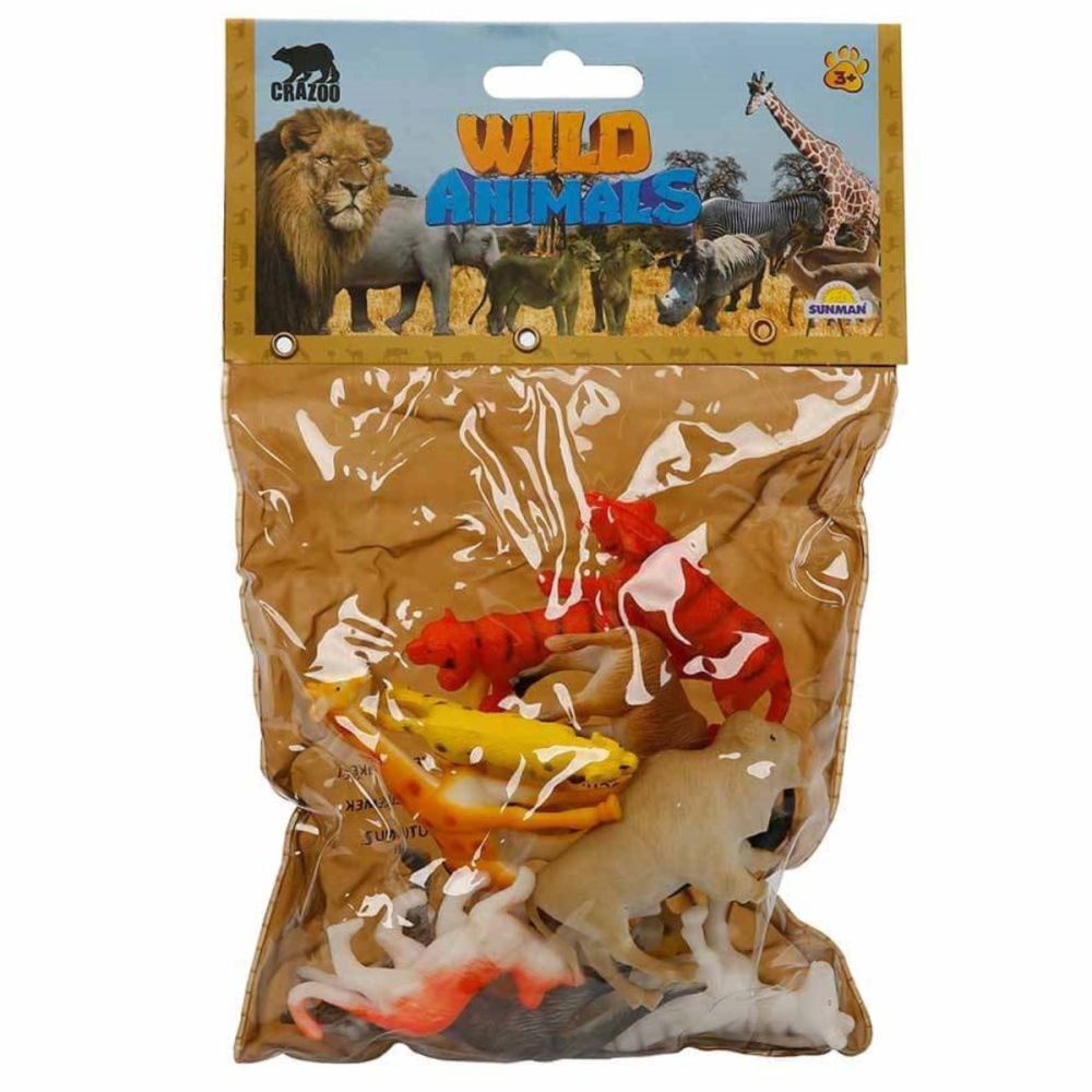 Комплект фигурки на диви животни в малка опаковка, Crazoo