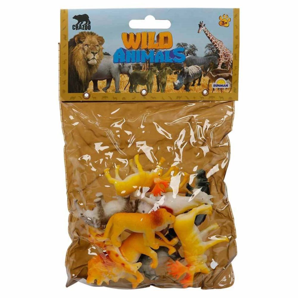 Комплект фигурки на диви животни в малка опаковка, Crazoo